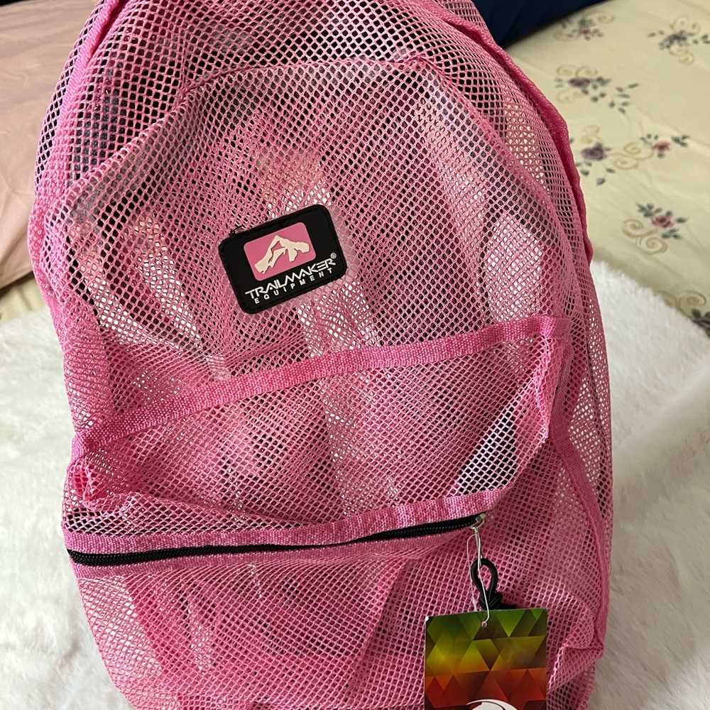 Pink Mesh Backpack - Picture 3 of 3